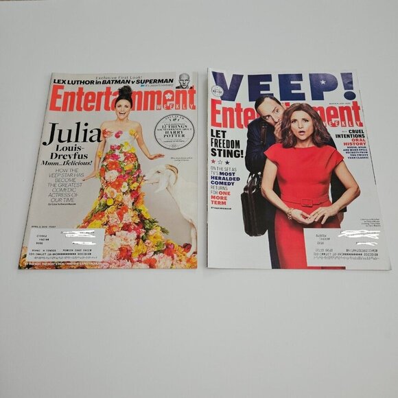 2 Julia Louis Dreyfus Entertainment Weekly Magazine Lot 1357 2015 Veep 1555 2019 - Picture 1 of 2